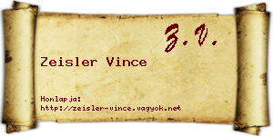 Zeisler Vince névjegykártya